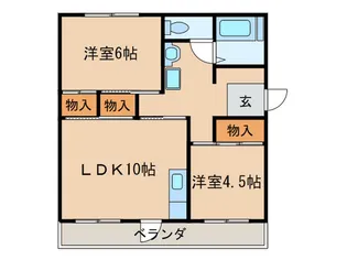 小木ハイツ【2階】の間取り