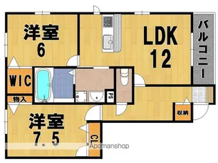 グランシャリオ瑠璃【1階】の間取り