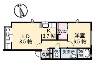 ハイライフ翠町【1階】の間取り