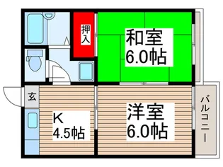 リトルグリ-ンハイツ【2階】の間取り