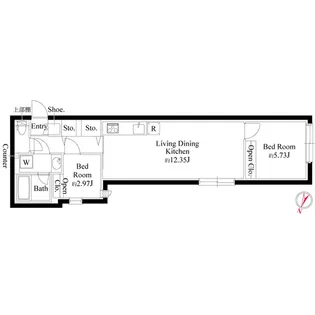 グランパセオ代々木上原【2階】の間取り