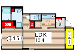 サンヴェール緑町【1階】の間取り
