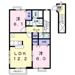 カリーノフィオーレA【2階】の間取り