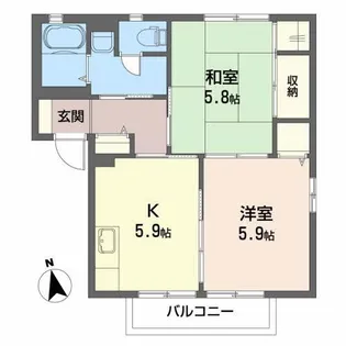 カ-サ太平寺【1階】の間取り
