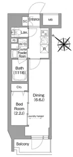 コンフォリア リヴ 茅場町【3階】の間取り
