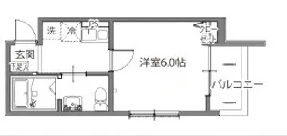 メルディア新川崎B【1階】の間取り