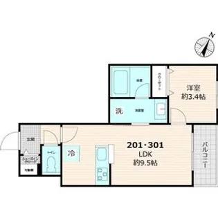 ヘキラン天神スクエア【2階】の間取り