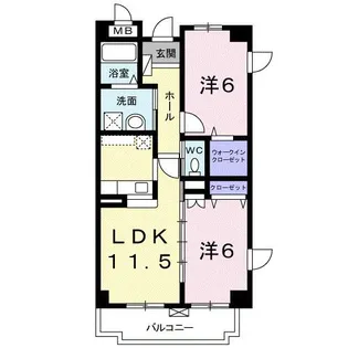 プリーザント【2階】の間取り