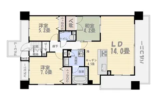 クレアホームズ鹿児島中央301号【3階】の間取り