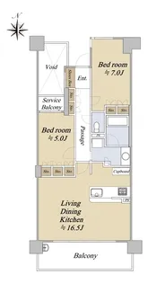 プレミスト西宮北口ザ・レジデンス【2階】の間取り