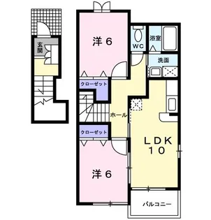 ヒルズ・サンハイム B【2階】の間取り