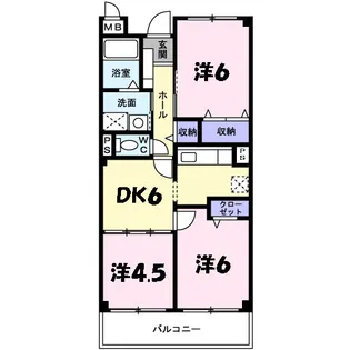 ライジングパレス【3階】の間取り