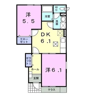 ヴィンヤード【1階】の間取り