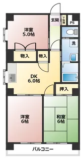 サニーヒルマンション【4階】の間取り