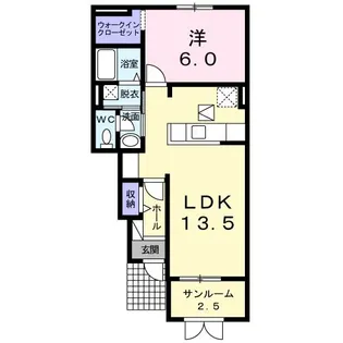 サンスクエアー松橋B【1階】の間取り