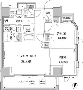 パークハビオ渋谷本町レジデンス【11階】の間取り