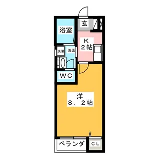 クレフラスト新守山B棟【2階】の間取り