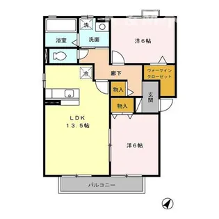 リビングタウン大金平A【1階】の間取り