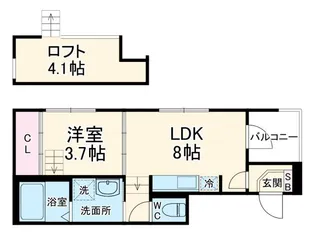ハーモニーテラス八熊【3階】の間取り