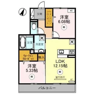 サニーコート粟津【2階】の間取り