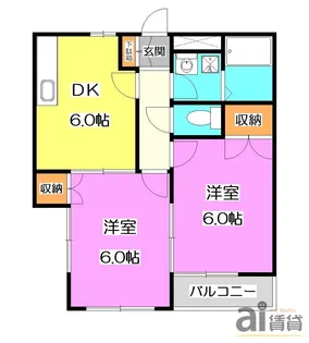 ソレアード西武【1階】の間取り