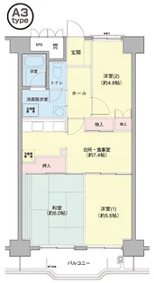 横浜若葉台8号棟【14階】の間取り