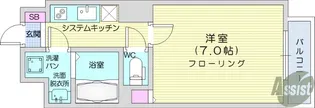 グランカーサ広瀬通【7階】の間取り