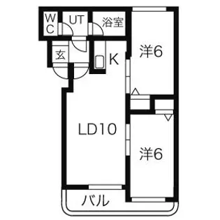 ハイデンス菊水B【3階】の間取り