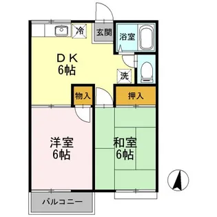 グランデュール福山 B【2階】の間取り