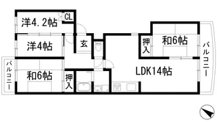 メゾン宝塚1号棟【4階】の間取り