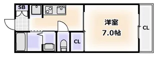 ルパルトネール難波【8階】の間取り