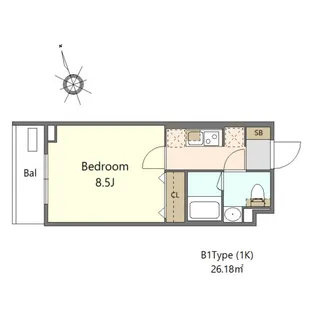 S-RESIDENCE玉川学園前【5階】の間取り