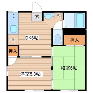 月ヶ丘ハイツ【1階】の間取り