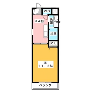 パセオ助光【3階】の間取り