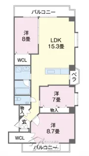 レイクビュークイーン【4階】の間取り