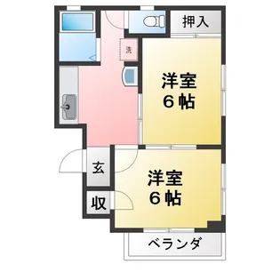 中瀬コーポコーエイ【3階】の間取り