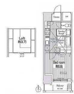 ミュゼ南麻布【6階】の間取り