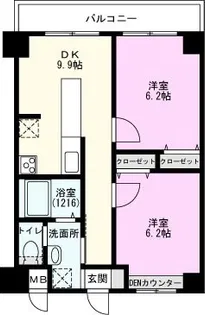 ウィンブルーム南与野【1階】の間取り