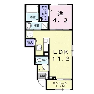 パレスコーネリアII【1階】の間取り
