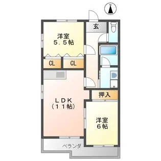 メゾン・シャン・ビラージ多加木【4階】の間取り