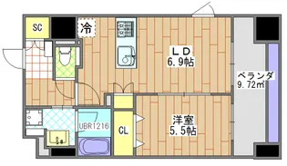 フリーゼ村上【4階】の間取り