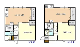 コーポ園B【1階】の間取り