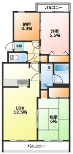 神奈川県小田原市国府津【マンション】の間取り