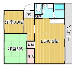 南井ハイツ【1階】の間取り