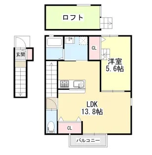 奈良県大和高田市大中南町【アパート】の間取り