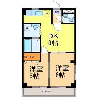 城南ウイング パートI【1階】の間取り