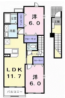 オーブ メゾン アミナB棟【2階】の間取り