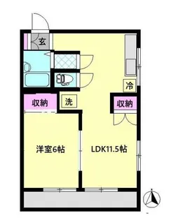 ゼフィールマンションB棟【2階】の間取り