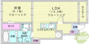クレールパル【1階】の間取り
