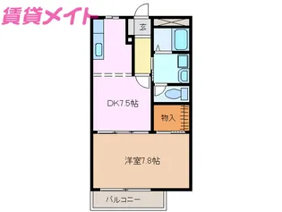 エステート川崎C棟【2階】の間取り